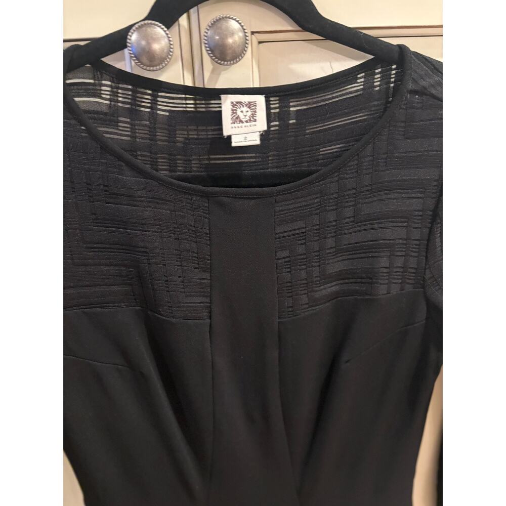 Anne Klein Black Fit and Flare Dress Size 2 - Picture 3 of 5